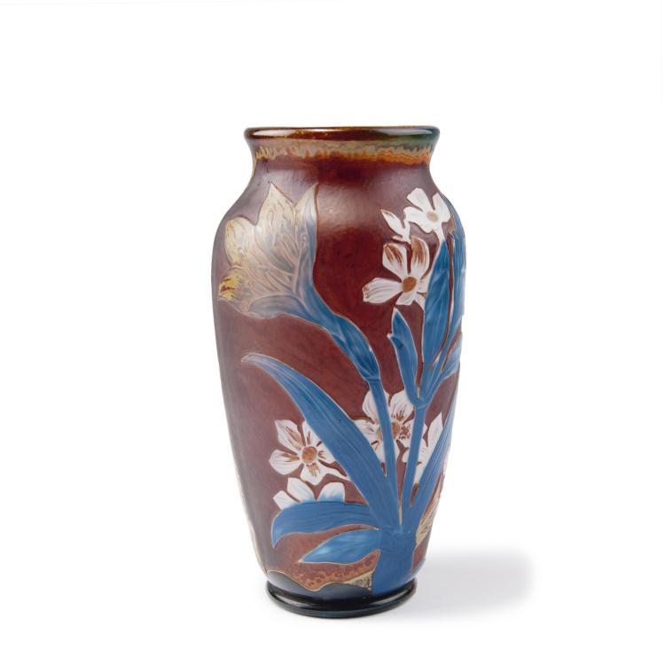 Hauptbild zu Objekt, Martel&eacute;-Vase 'Lys et Primev&egrave;res', um 1905, Christian Fr&egrave;res et Fils, Meisenthal, 123 10