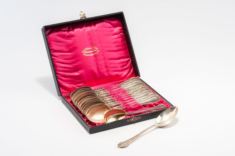 Bild 1 zu Objekt, Twelve soup spoons and cream spoon '152', c1903, Friedrich Adler, Wilkens & S&ouml;hne, Bremen, 123 776