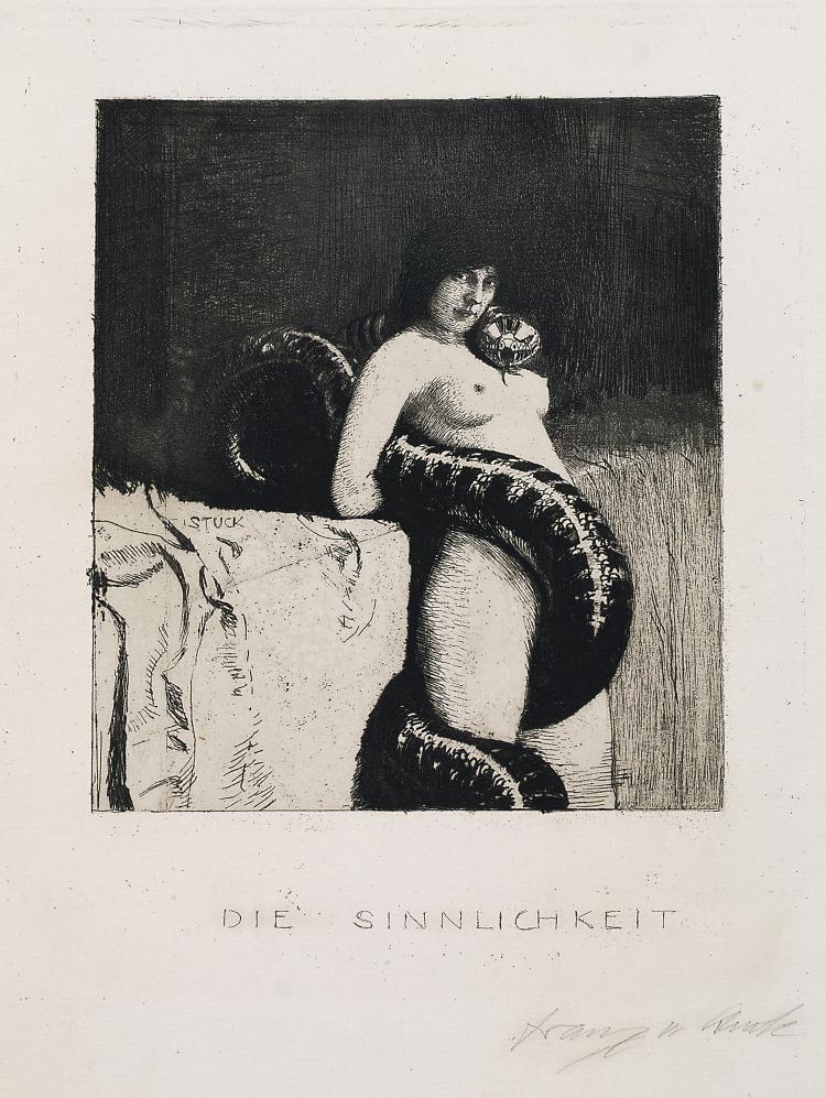 Hauptbild zu Objekt, 'Sensuality', c1891, Franz von Stuck, 124B 96