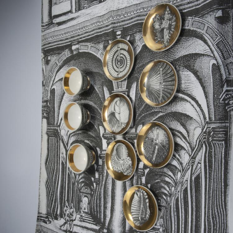 Bild 1 zu Objekt, Three cocktail bowls and seven 'Chonchyliorum' nut plates, 1960s, Piero Fornasetti, Fornasetti, Mailand, 125B 431