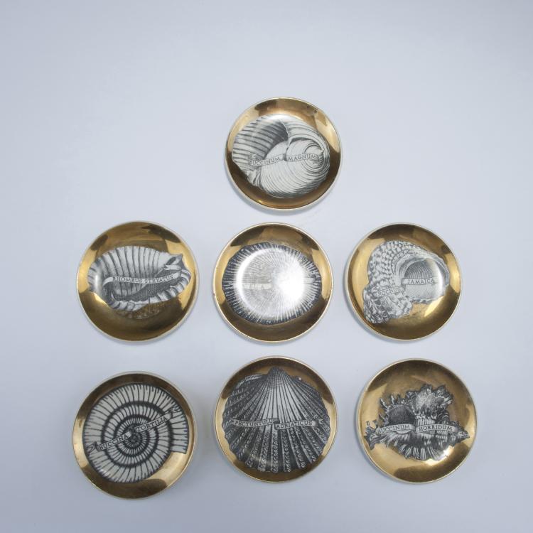 Bild 3 zu Objekt, Three cocktail bowls and seven 'Chonchyliorum' nut plates, 1960s, Piero Fornasetti, Fornasetti, Mailand, 125B 431