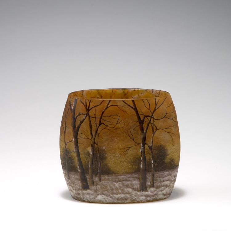 Bild 1 zu Objekt, 'Cr&eacute;puscule neige' or 'Paysage hiver' vase, c1906, Daum Fr&egrave;res, Nancy, 123 207