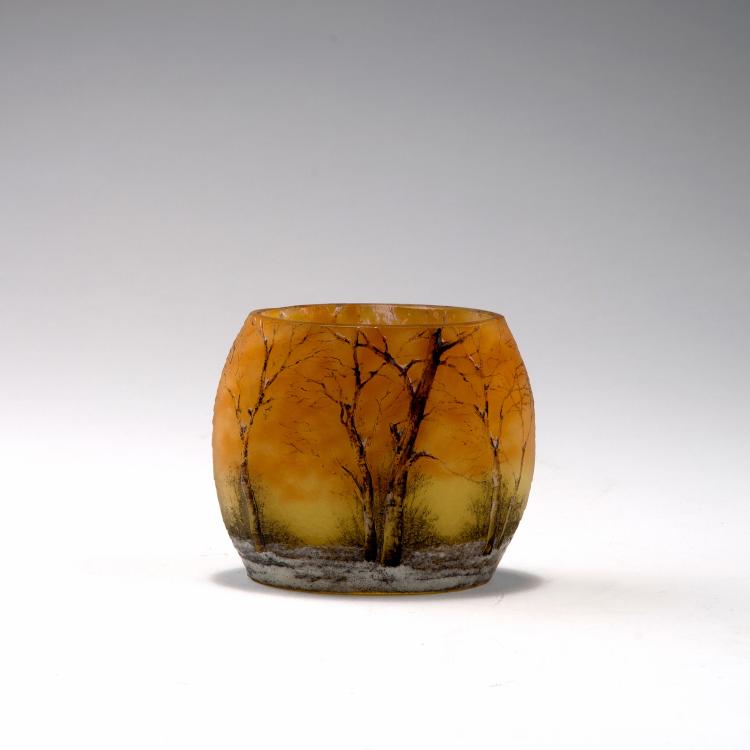 Bild 1 zu Objekt, 'Cr&eacute;puscule neige' or 'Paysage hiver' vase, c1906, Daum Fr&egrave;res, Nancy, 123 208