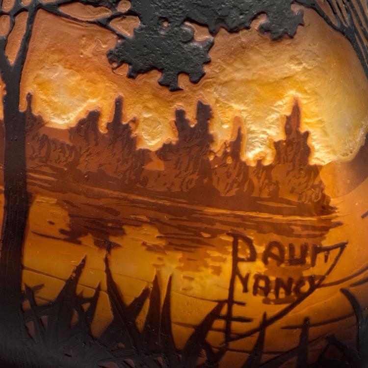 Bild 3 zu Objekt, 'Paysage lacustre' table light, c1910, Daum Fr&egrave;res, Nancy, 123 240