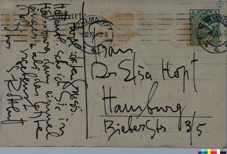 Bild 1 zu Objekt, Artist's postcard 'Four Men', 1910, Karl Schmidt-Rottluff, 124B 51