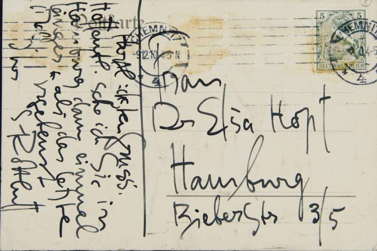 Bild 2 zu Objekt, Artist's postcard 'Four Men', 1910, Karl Schmidt-Rottluff, 124B 51