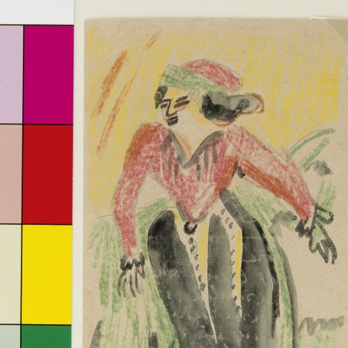 Artist's postcard 'Lady with hat', 1923