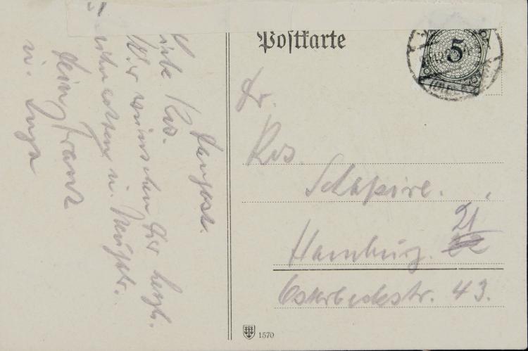 Bild 2 zu Objekt, Artist's postcard 'Dunes', 1923, Franz Radziwill, 124B 43