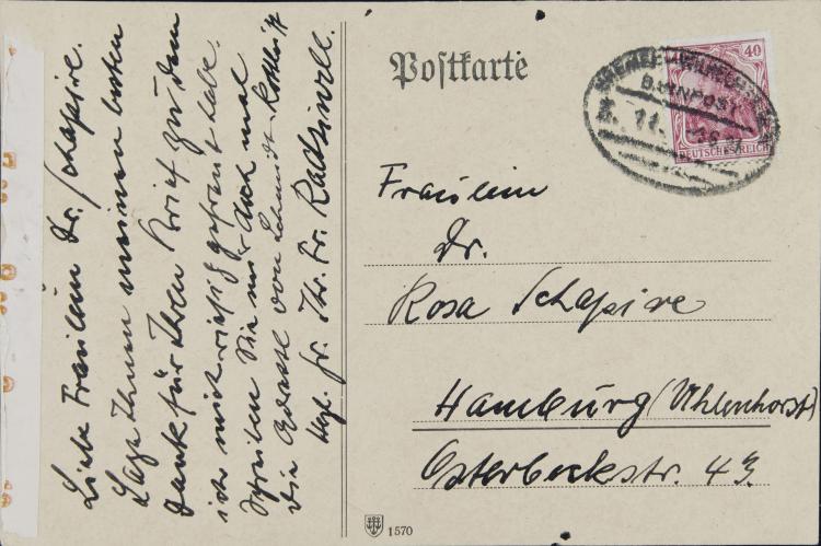 Bild 2 zu Objekt, K&uuml;nstlerpostkarte 'Zyklop', 1921, Franz Radziwill, 124B 38