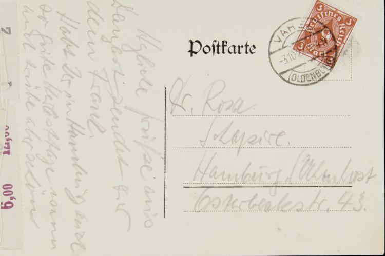 Bild 2 zu Objekt, Artist's postcard 'Portrait of a Gentleman', 1922, Franz Radziwill, 124B 41