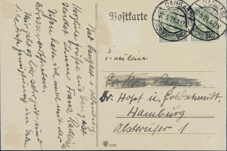 Bild 2 zu Objekt,  K&uuml;nstlerpostkarte 'Landschaft mit Kirche', 1921, Franz Radziwill, 124B 40