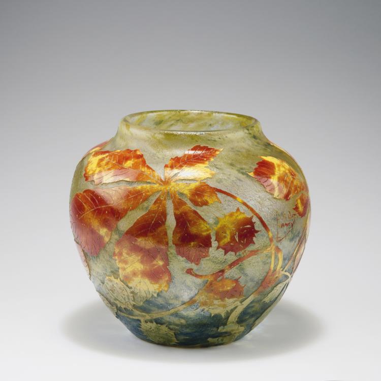 Hauptbild zu Objekt, 'Marronnier automnal' vase, 1905-10, Daum Fr&egrave;res, Nancy, 123 196