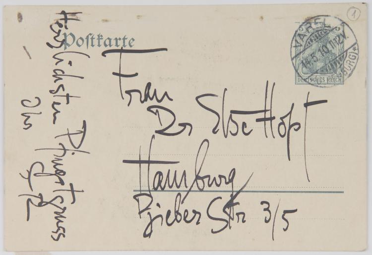 Bild 1 zu Objekt, Artist's postcard 'Industrial building in landscape', 1910, Karl Schmidt-Rottluff, 124B 52