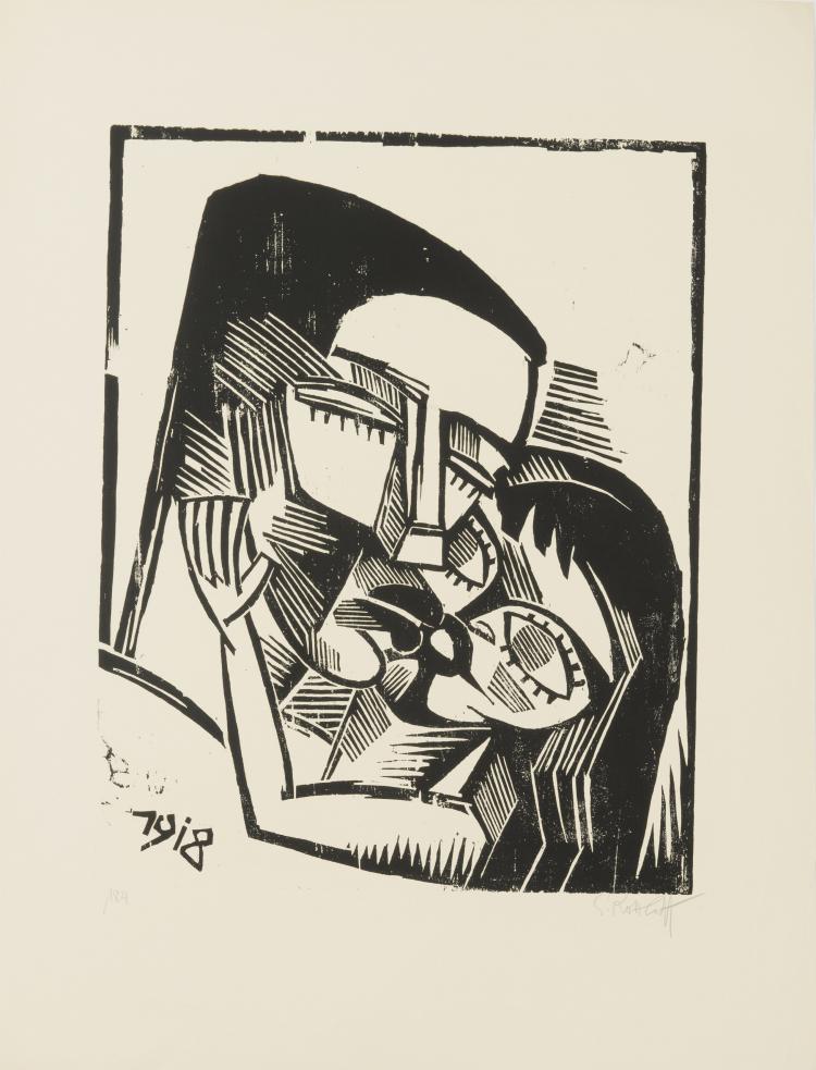 Hauptbild zu Objekt, 'Ku&szlig; in Liebe', 1918, Karl Schmidt-Rottluff, 124B 61