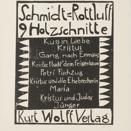 'Titelblatt zur Holzschnittmappe im Kurt Wolff Verlag', 1918
