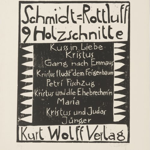 'Title page for the portfolio of woodcuts at Kurt Wolff publishers', 1918