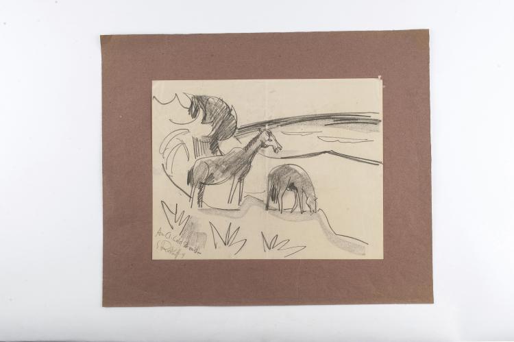 Hauptbild zu Objekt, 'Two Horses', 1919, Karl Schmidt-Rottluff, 124B 75