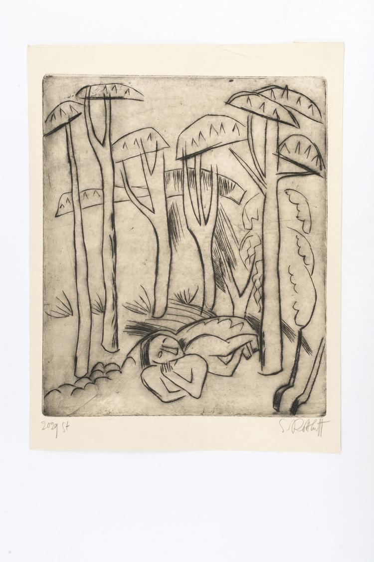 Hauptbild zu Objekt, 'Hohe B&auml;ume', 1920, Karl Schmidt-Rottluff, 124B 85