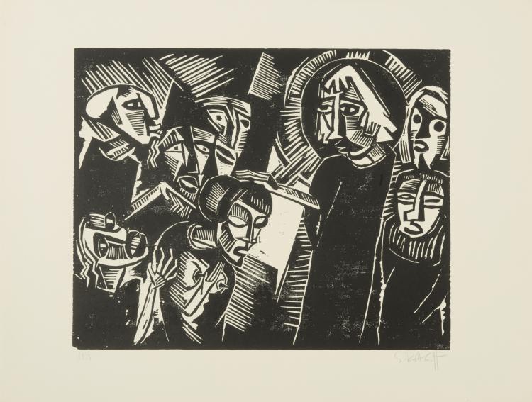 Hauptbild zu Objekt, 'Christus und die Ehebrecherin', 1918, Karl Schmidt-Rottluff, 124B 65
