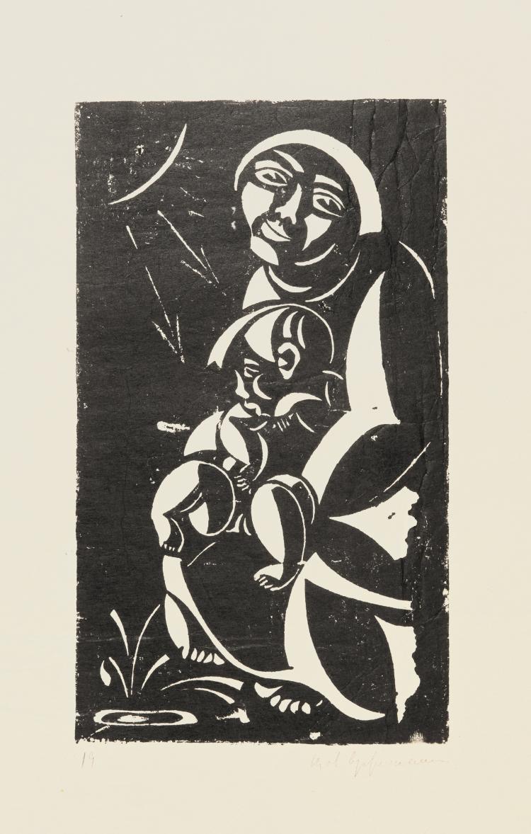 Hauptbild zu Objekt, Mixed lot of three woodcuts, 1920s, Karl Opfermann, 124B 30
