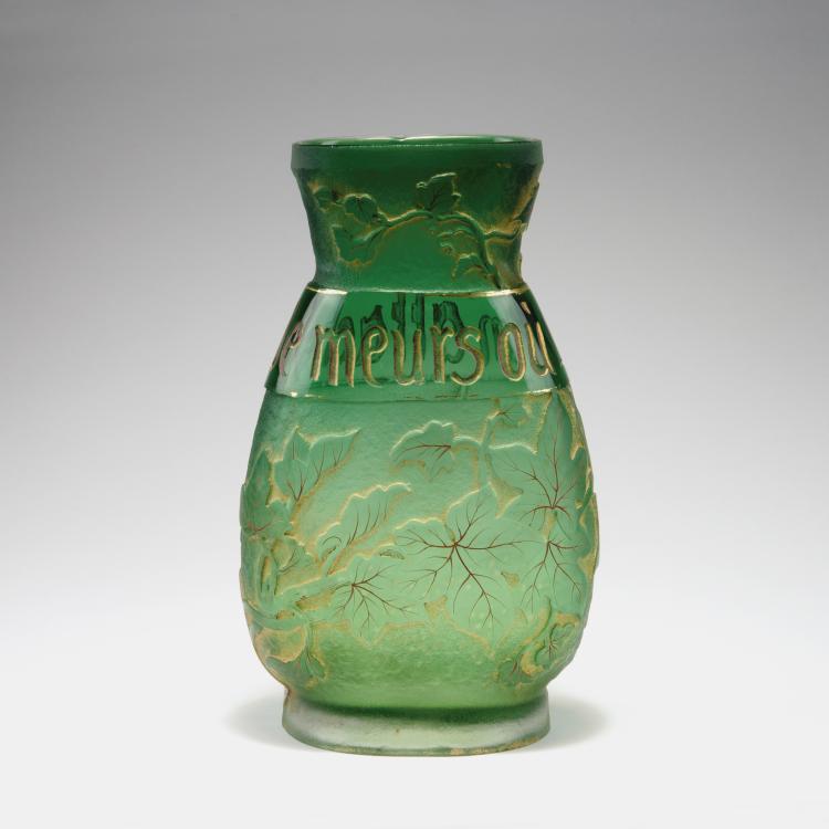Hauptbild zu Objekt, 'Verrerie parlante' - 'Je meurs o&ugrave; je m'attache' vase, 1893, Daum Fr&egrave;res, Nancy, 123 169