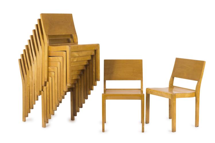 Hauptbild zu Objekt, Twelve stacking chairs '611', 1929, Alvar Aalto, Artek, Helsinki, 124A 30