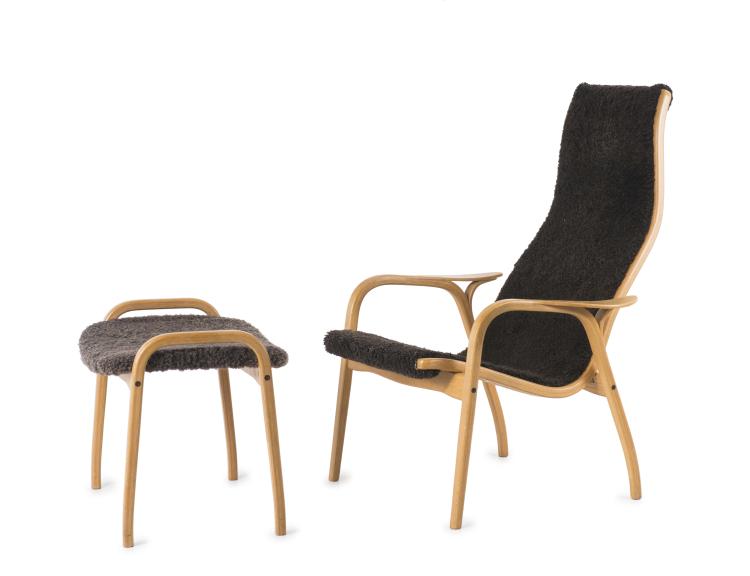 Hauptbild zu Objekt, 'Lamino' chair and ottoman, 1956, Yngve Ekstr&ouml;m, Swedese M&ouml;bler, Vaggaryd, 125B 216