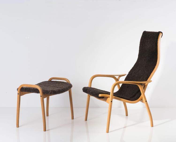 Bild 2 zu Objekt, 'Lamino' chair and ottoman, 1956, Yngve Ekstr&ouml;m, Swedese M&ouml;bler, Vaggaryd, 125B 216