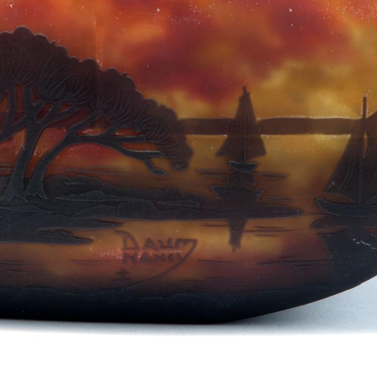 Bild 2 zu Objekt, 'Voiliers, soleil couchant' jardiniere, c1910, Daum Fr&egrave;res, Nancy, 123 250