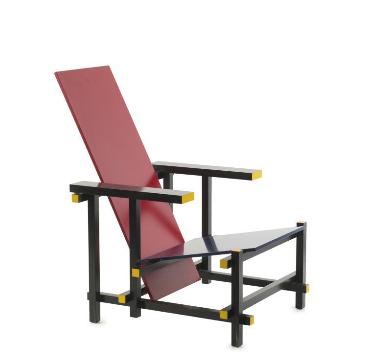 Hauptbild zu Objekt, Armlehnsessel 'Rot-Blau', 1918, Gerrit Rietveld, Cassina, Mailand, 125B 134