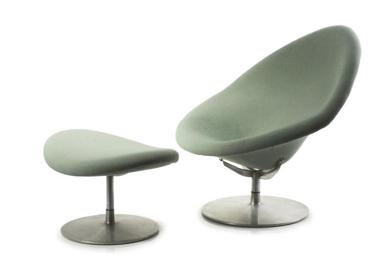 Hauptbild zu Objekt, 'Globeo' - 'F 422' easy chair and ottoman, 1959, Pierre Paulin, Artifort, Maastricht; Wagemans & Van Tuinen, 125A 81