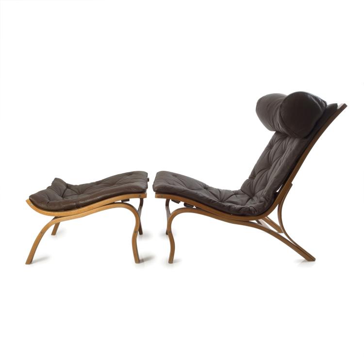 Hauptbild zu Objekt, Armchair and ottoman, c1970, Arne Norell, Norell, Arne, Aneby, 125B 266