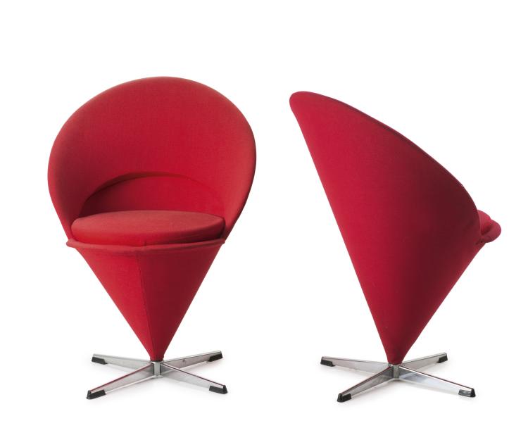Hauptbild zu Objekt, Zwei Sessel 'Cone chair', 1958, Verner Panton, Nehl, B&uuml;nde, 125A 10
