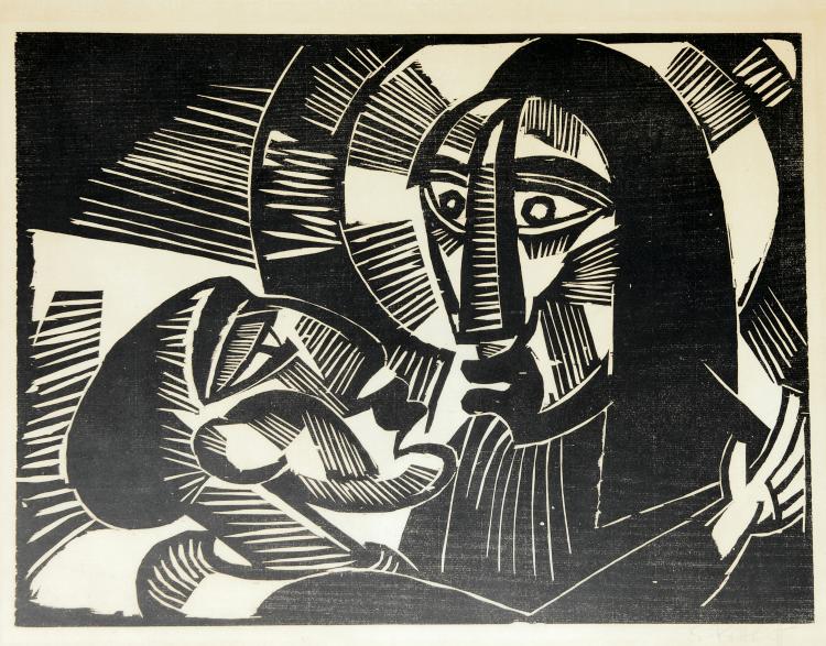 Hauptbild zu Objekt, 'Christus und Judas', 1918, Karl Schmidt-Rottluff, 124B 68
