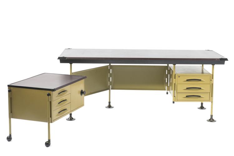 Hauptbild zu Objekt, 'Spazio' desk and container on wheels, 1959, Studio B.B.P.R., Olivetti, Ivrea, 125B 423