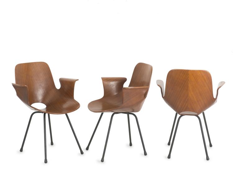 Hauptbild zu Objekt, Drei Armlehnst&uuml;hle 'Medea', 1955, Vittorio Nobili, Tagliabue, Meda/Mailand, 125B 403