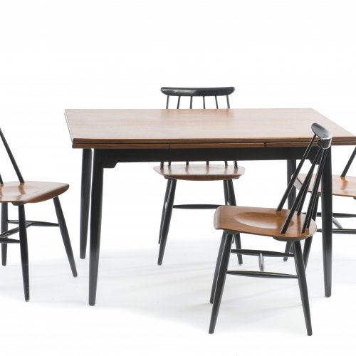 Four chairs 'fanett', one table, c1955