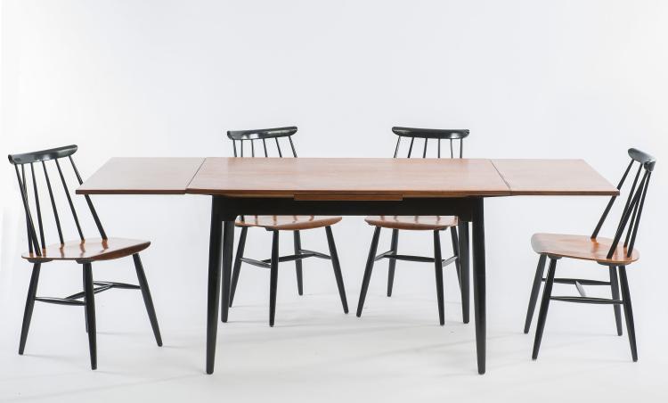 Bild 1 zu Objekt, Four chairs 'fanett', one table, c1955, Ilmari Tapiovaara, Asko Oy, Helsinki, 125B 210