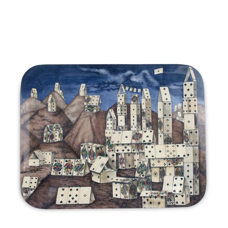 Hauptbild zu Objekt, 'Citt&agrave; di Carte' tray, 1950/60s, Piero Fornasetti, Fornasetti, Mailand, 125B 376