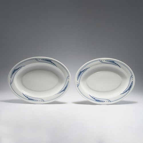 Two oval 'Whiplash' serving platters, 1903-04