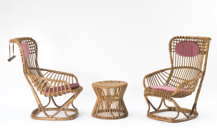 Bild 2 zu Objekt, Zwei Sessel und ein Hocker, 1959, Tito Agnoli, Bonacina, Pierantonio, Como, 125B 429