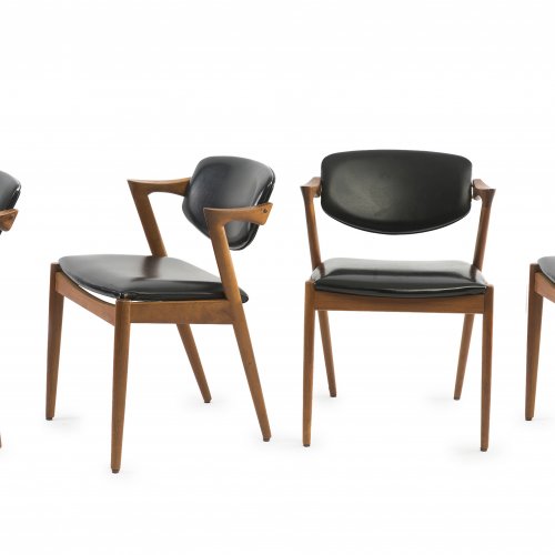 Four '#42' chairs, c1956-57