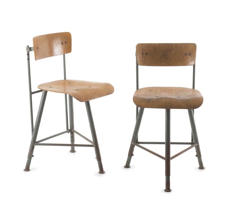 Hauptbild zu Objekt, Zwei Arbeitsst&uuml;hle, 1950er Jahre, Mischke Sohn, Z&uuml;rich, Schweiz, 125B 283