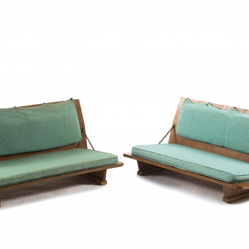 Two foldable benches from the 'Unitarien Meeting House', 1946-1951