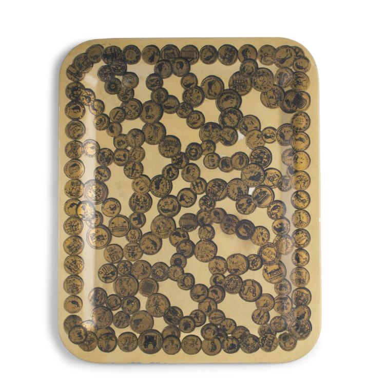Hauptbild zu Objekt, Tablett 'Monete', 1950er Jahre, Piero Fornasetti, Fornasetti, Mailand, 125B 391