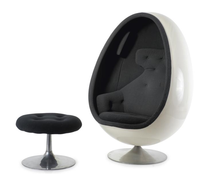 Hauptbild zu Objekt, 'Ovalia' easy chair and stool, 1968, Henrik Thor-Larsen, Torlan, Staffanstorp, Schweden, 125A 119