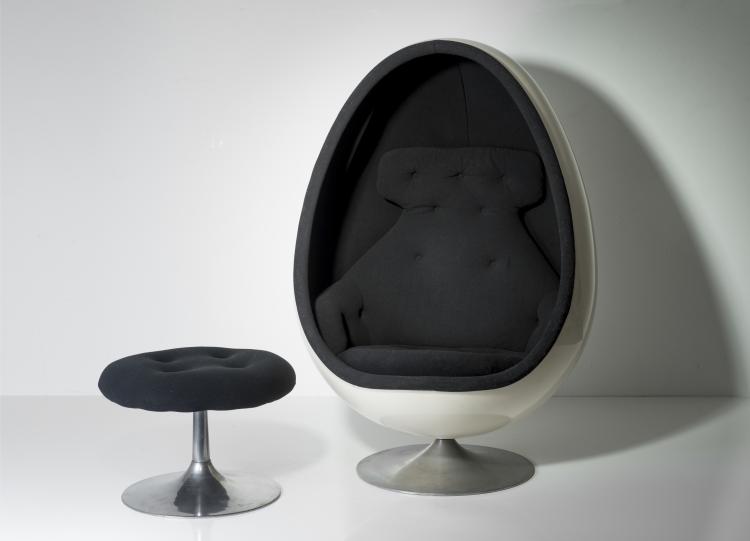 Bild 1 zu Objekt, 'Ovalia' easy chair and stool, 1968, Henrik Thor-Larsen, Torlan, Staffanstorp, Schweden, 125A 119