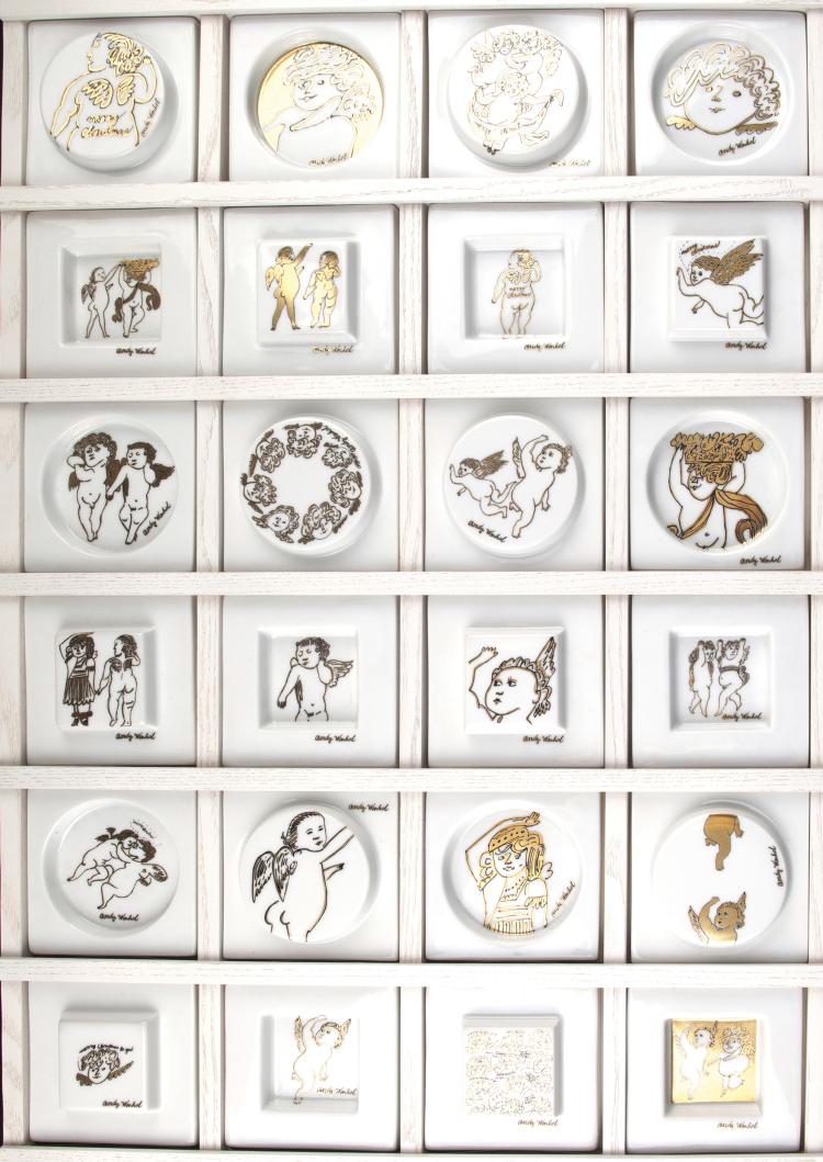 Hauptbild zu Objekt, 24teiliges Porzellanensemble der Rosenthal studio-line in Holzrahmenkonstruktion , Rosenthal Studio, 127C 744