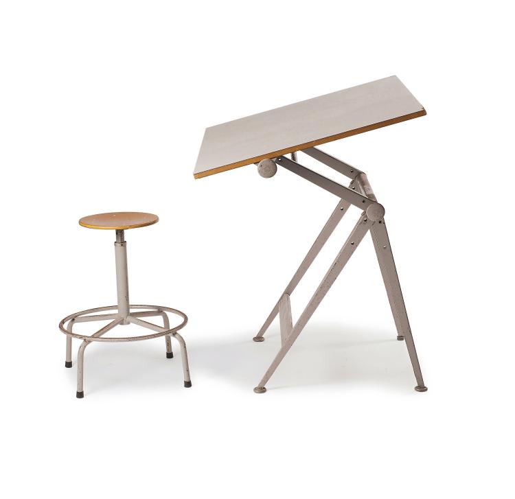Hauptbild zu Objekt, 'Reply' drawing desk and stool, 1954, Friso Kramer, Ahrend Cirkel, Den Haag, 125B 288