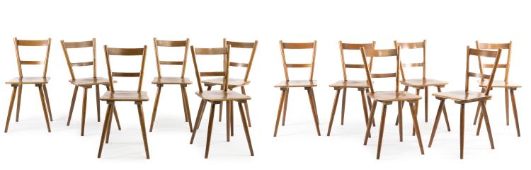 Hauptbild zu Objekt, Twelve 'T&uuml;binger chairs', 1929, Fr. Sch&auml;fer, Stuhl- und M&ouml;belfabrik, T&uuml;bingen, 125B 141